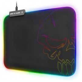 Spirit of Gamer Skull RGB Tunisie Tapis de souris pour gamer avec rétro-éclairage multicolore Taille M