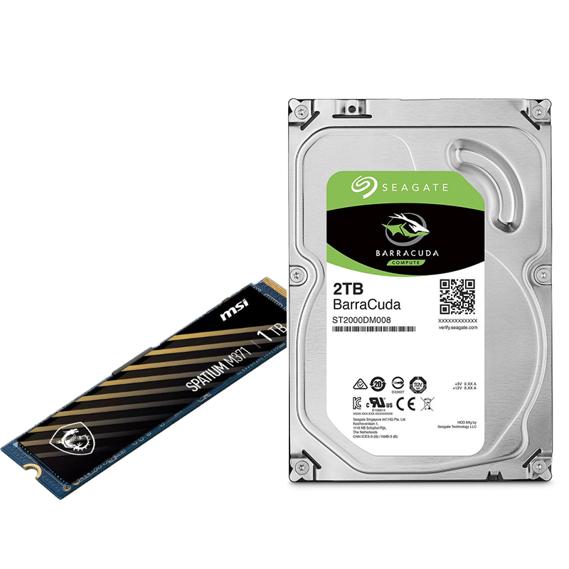 Pack Nvme 1To + HDD 2Tb