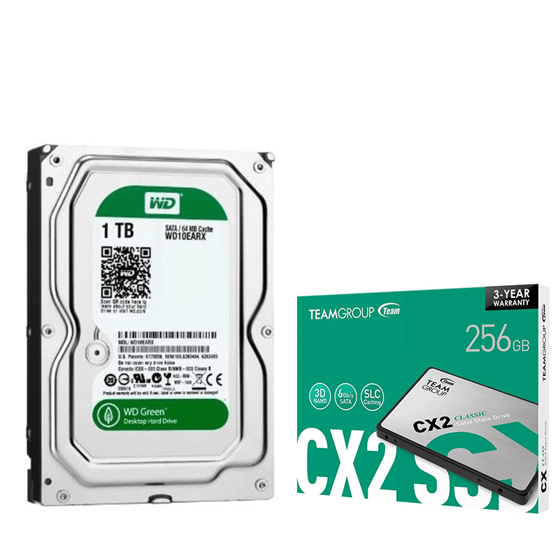 Pack SSD 256Gb + HDD 1Tb
