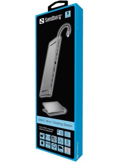 Tunisie Skymil|Accessoires PC Portable|SANDBERG|Station d'accueil SANDBERG Dock USB-C 10IN1|179,000 TND