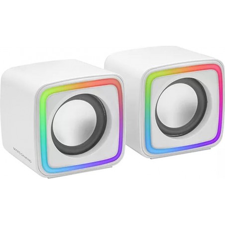 Tunisie Skymil|Haut parleur|Mars Gaming|MARS GAMING MSCUBE SPEAKERS 8W ARGB FLOW - WHITE|59,000 TND