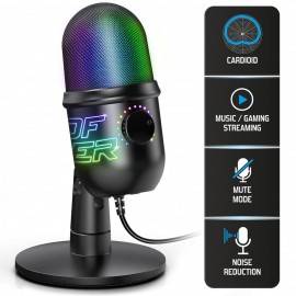 Microphone à directivité cardioïde Spirit Of Gamer EKO400 tunisie rétroéclairage RGB - pour streaming