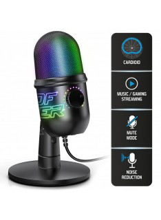 Microphone à directivité cardioïde Spirit Of Gamer EKO400 tunisie rétroéclairage RGB - pour streaming