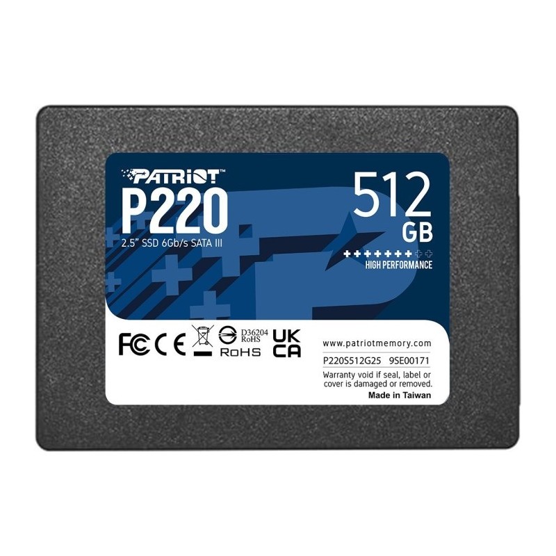 Tunisie Skymil|Disque dur / SSD / Nvme|Patriot Memory|Patriot SSD P220 512Gb SATA 3 2.5"|89,000 TND