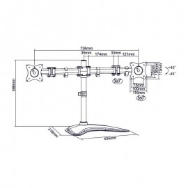 Tunisie Support Ecran SBOX Support pour Bureau Pour 2 Ecran LCD 17" - 27"