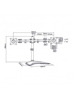 Tunisie Support Ecran SBOX Support pour Bureau Pour 2 Ecran LCD 17" - 27"