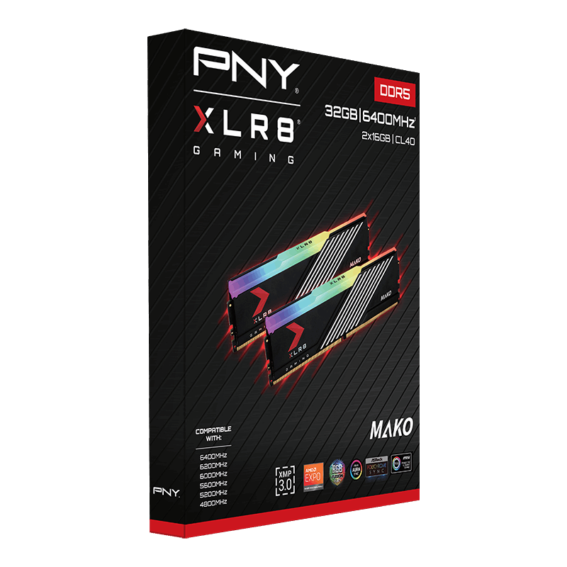 PNY XLR8 Gaming MAKO RGB 32GB (2x16GB) DDR5 6400MHz