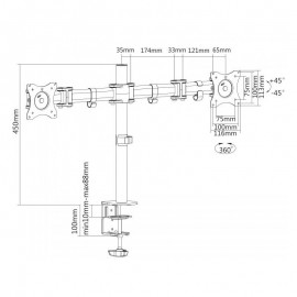 SBOX Support de bureau LCD-352/2 / 13"-32" - 2