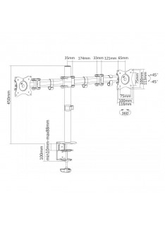 SBOX Support de bureau LCD-352/2 / 13"-32" - 2