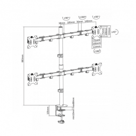 SBOX Support de bureau LCD-352/4 / 13"-32" - 2