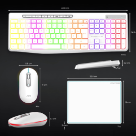 Tunisie Skymil|Clavier Gamer|Advance |PACK CLAVIER SOG R-TYPE CLA+SOURIS SANS FIL RGB BLANC RECHARGEABLE|94,000 TND