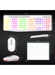 Tunisie Skymil|Clavier Gamer|Advance |PACK CLAVIER SOG R-TYPE CLA+SOURIS SANS FIL RGB BLANC RECHARGEABLE|94,000 TND