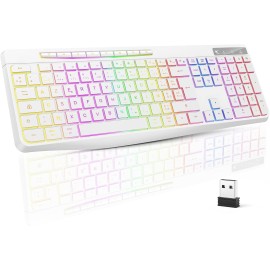 Tunisie Skymil|Clavier Gamer|Advance |ADVANCE R-TYPE SANS FIL RGB RECHARGEABLE WHITE|64,000 TND