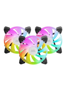 MARS GAMING MF-3A  3in1 120MM ARGB FRAMELESS FANS - BLACK