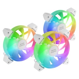 MARS GAMING MF-3A  3in1 120MM ARGB FRAMELESS FANS - WHITE