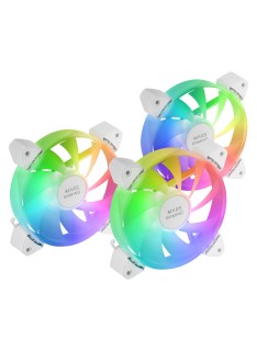 MARS GAMING MF-3A  3in1 120MM ARGB FRAMELESS FANS - WHITE