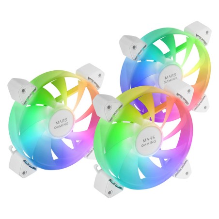 MARS GAMING MF-3A  3in1 120MM ARGB FRAMELESS FANS - WHITE