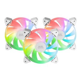 MARS GAMING MF-3A  3in1 120MM ARGB FRAMELESS FANS - WHITE