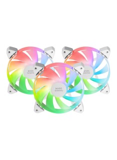 MARS GAMING MF-3A  3in1 120MM ARGB FRAMELESS FANS - WHITE