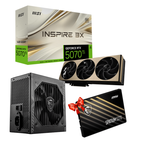 Tunisie Level Up Carte graphique (GPU) LEVEL UP RTX 5070 Ti  + MSI SPATIUM S270 480Gb OFFERT