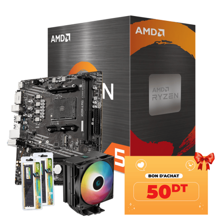Tunisie Level Up Processeur LEVEL UP Ryzen 5 5600 + Bon d'achat 50Dt Offert