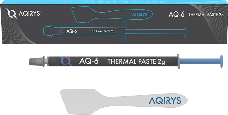 Tunisie Pate thermique AQIRYS AQ-6 Conductivité thermique: >9W/mK Équilibre Densité: 2,7 g/cm3 Poids net: 2gr