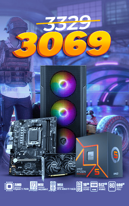 Ryzen 5 7600 | RTX 4060 Ti 16GB | 16Gb DDR5 | NVMe 512Gb