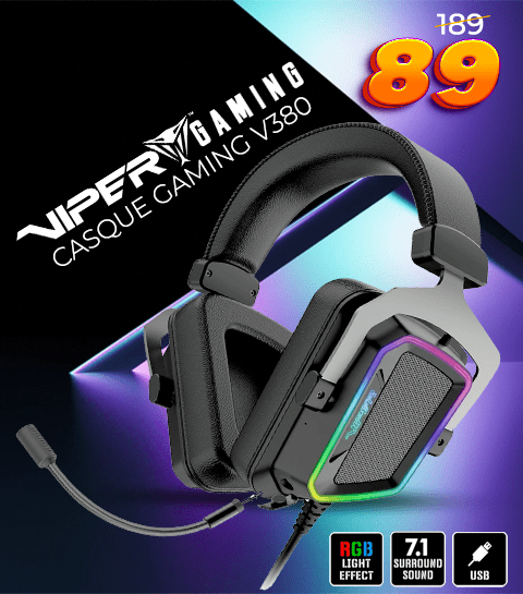 DEC RETOUR Patriot Viper V380 - 7.1 RGB chez skymil informatique