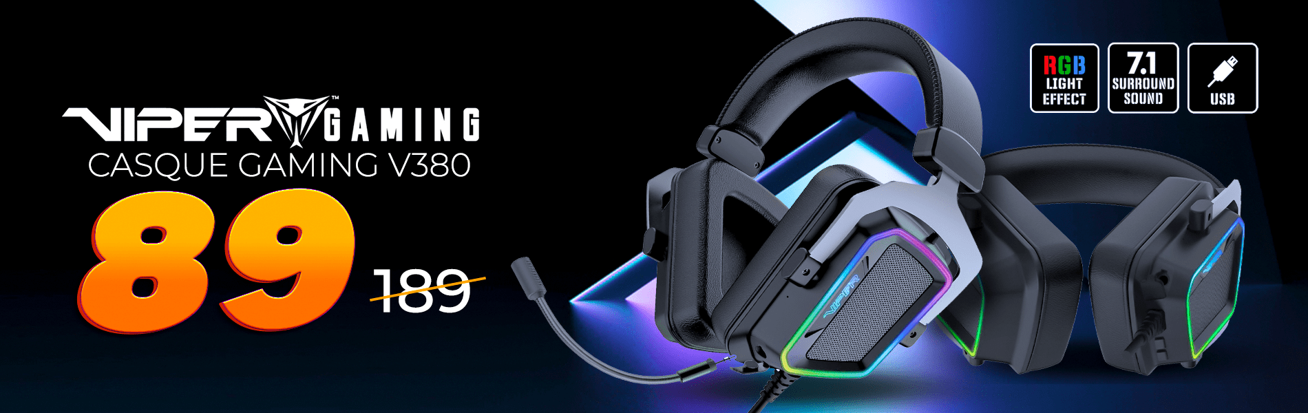 DEC RETOUR Patriot Viper V380 - 7.1 RGB chez skymil informatique 